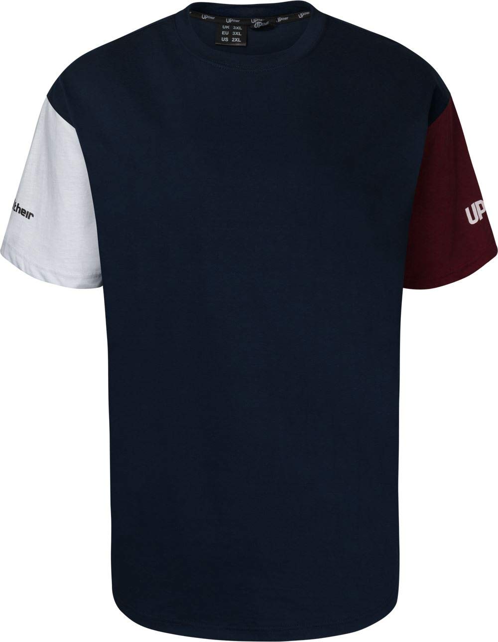 Uptheir Men's Devoted Cut & Sew Crew Neck T-Shirt - Navy (UK, Alpha, XL, Regular, Regular)