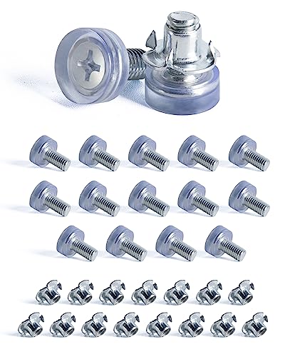 SPDYCESS 16pcs M8 Transparent Adjustable Leveling Feet, Height Adjustable Feet, Furniture Levelers with T-Nuts