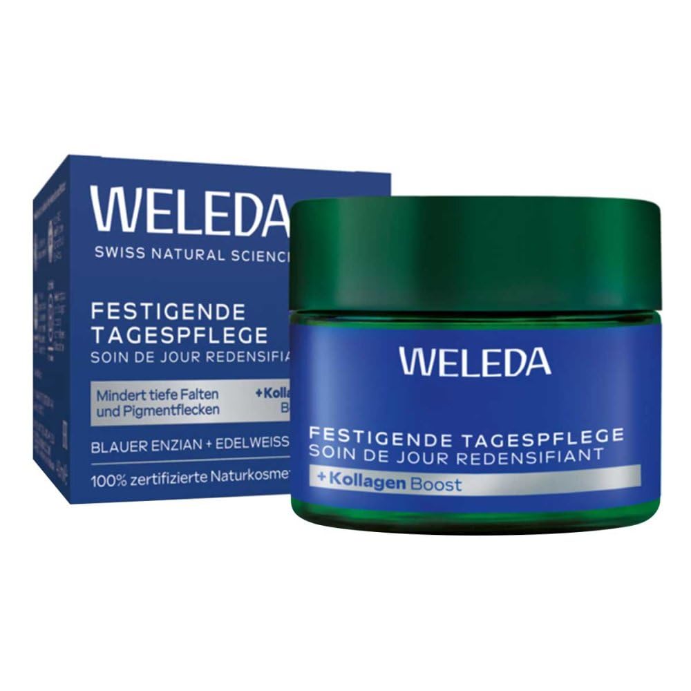 Weleda Crema Viso Giorno Contouring Genziana Blu, Riduce le Rughe Profonde, Rassoda il Collo e la Pelle Tendente al Cedimento, 40 ml