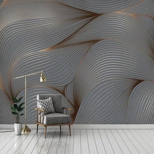 Papier peint photo 3D rétro géométrique pour mur de salon - 2