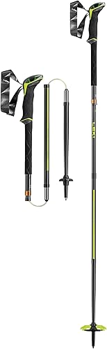 LEKI Sherpa FX.One - Bastones de senderismo ligeros y plegables de carbono para esquí de fondo, senderismo y montañismo
