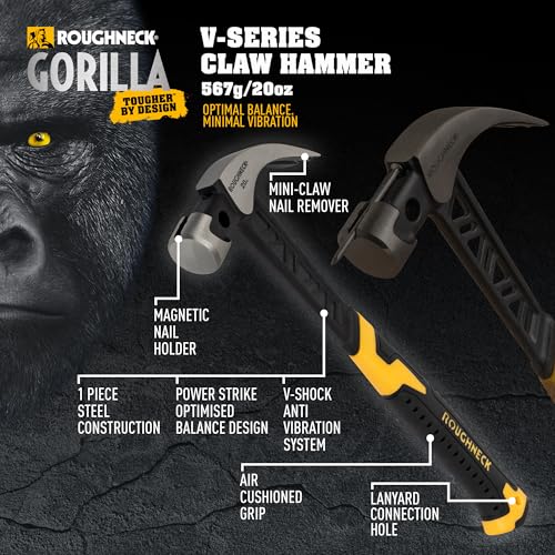 Roughneck Gorilla ROU11010 V-Series Claw Hammer 20oz/567g - Image 4