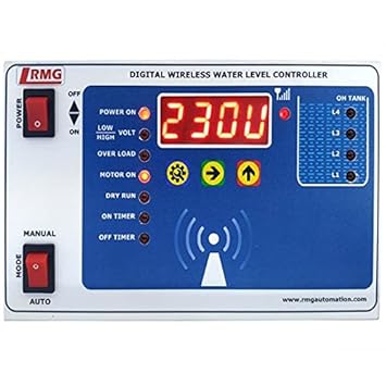 Digital wireless fully automatic water level controller & indicator/Borewell to Overhead Tank Set Up for Single Phase motor pump with 1 yr warranty