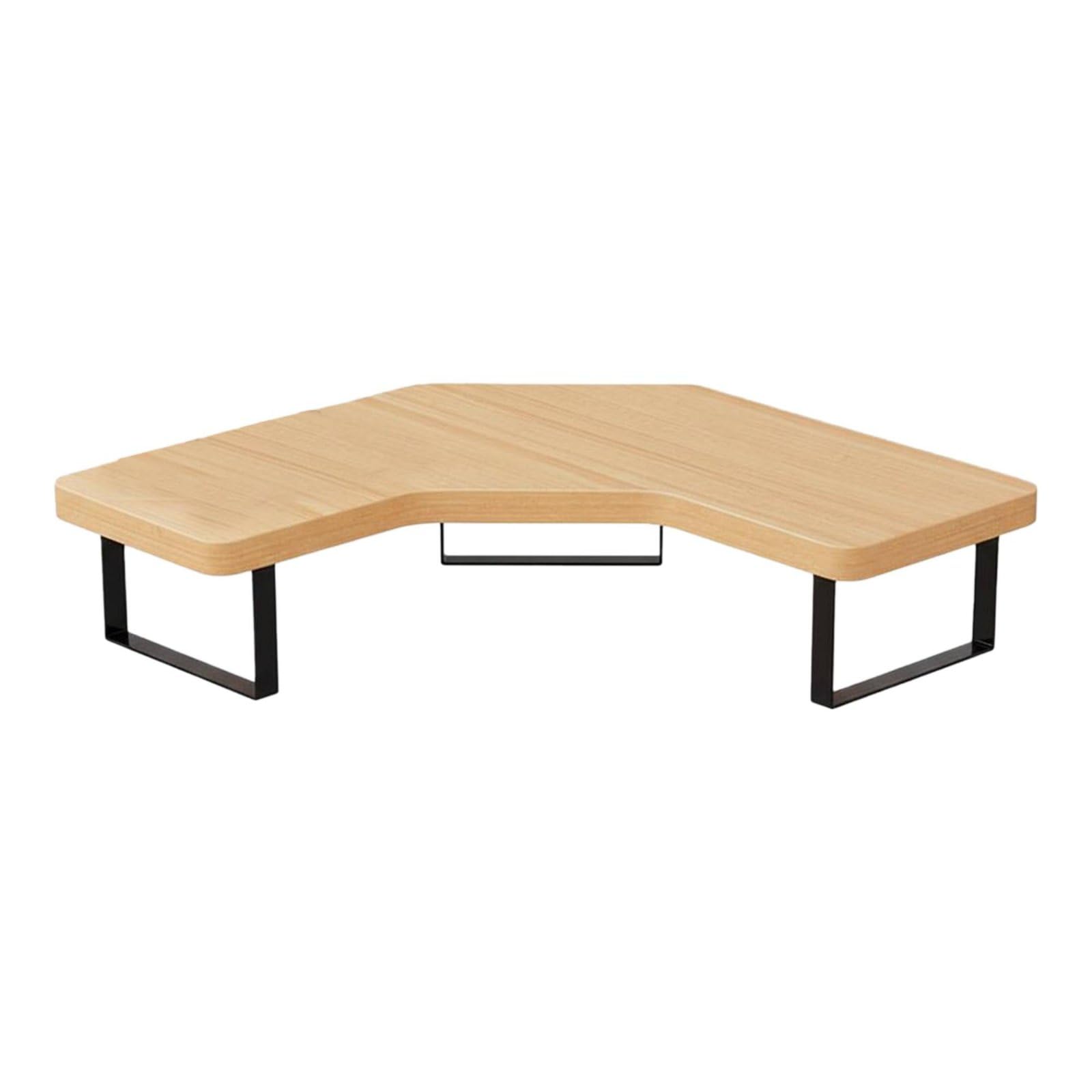 Supporto da Scrivania Rialzo Ergonomico per Computer Mensola Angolare Organizer in Legno E Gambe Metallo Resistenti Adatto a Studenti , Colore Legno , L