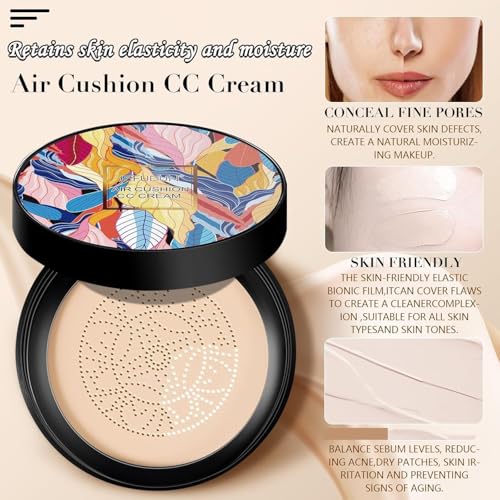 2024 Newest Mushroom Head Air Cushion CC Cream, Long-lasting Base Makeup Face Makeup BB Cream(Ivory