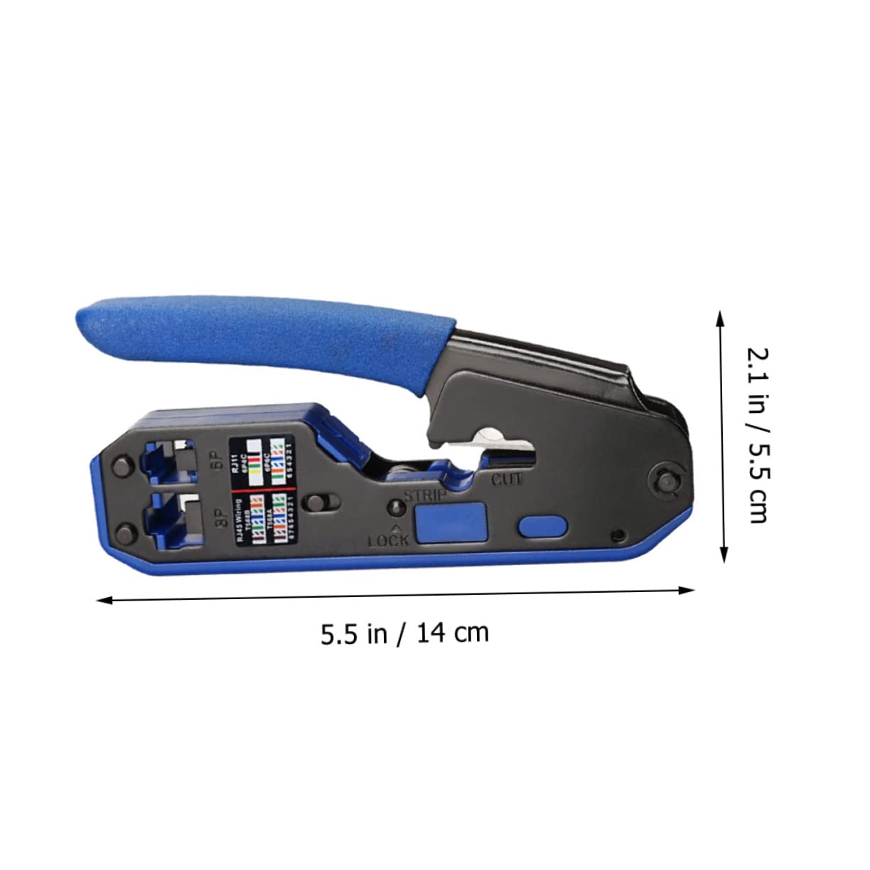 Crimpatrice Rj45 8p/6p per Cat6a Cat6 Cat5e Taglio | Abs e Acciaio, senza Sbavature, Leggera e Facile da Portare, per Connettori 8p8c