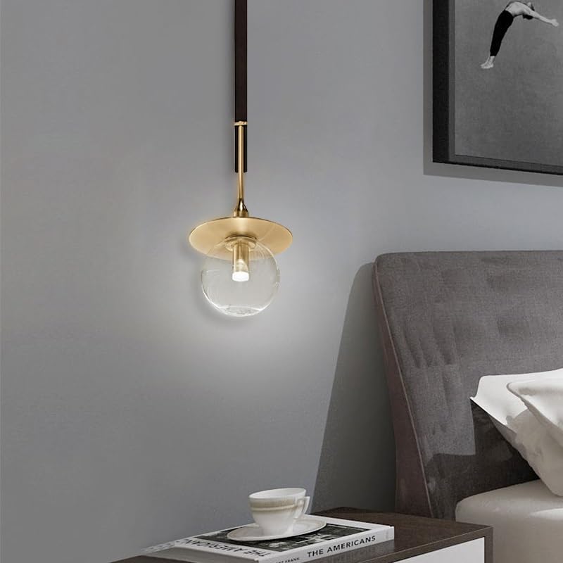 Lampe suspendue LED en verre argenté pour loft et salon moderne