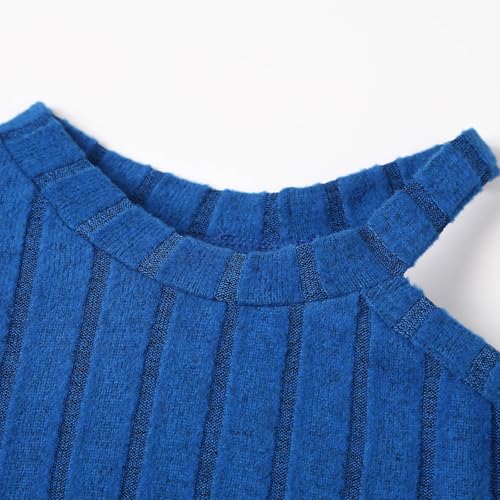 Image of ROMPERINBOX Long Sleeve Shirts for Girls 2 Pack - Fall Winter Ribbed Knit Tops with Asymmetrical Neck Size 8-12 Years
