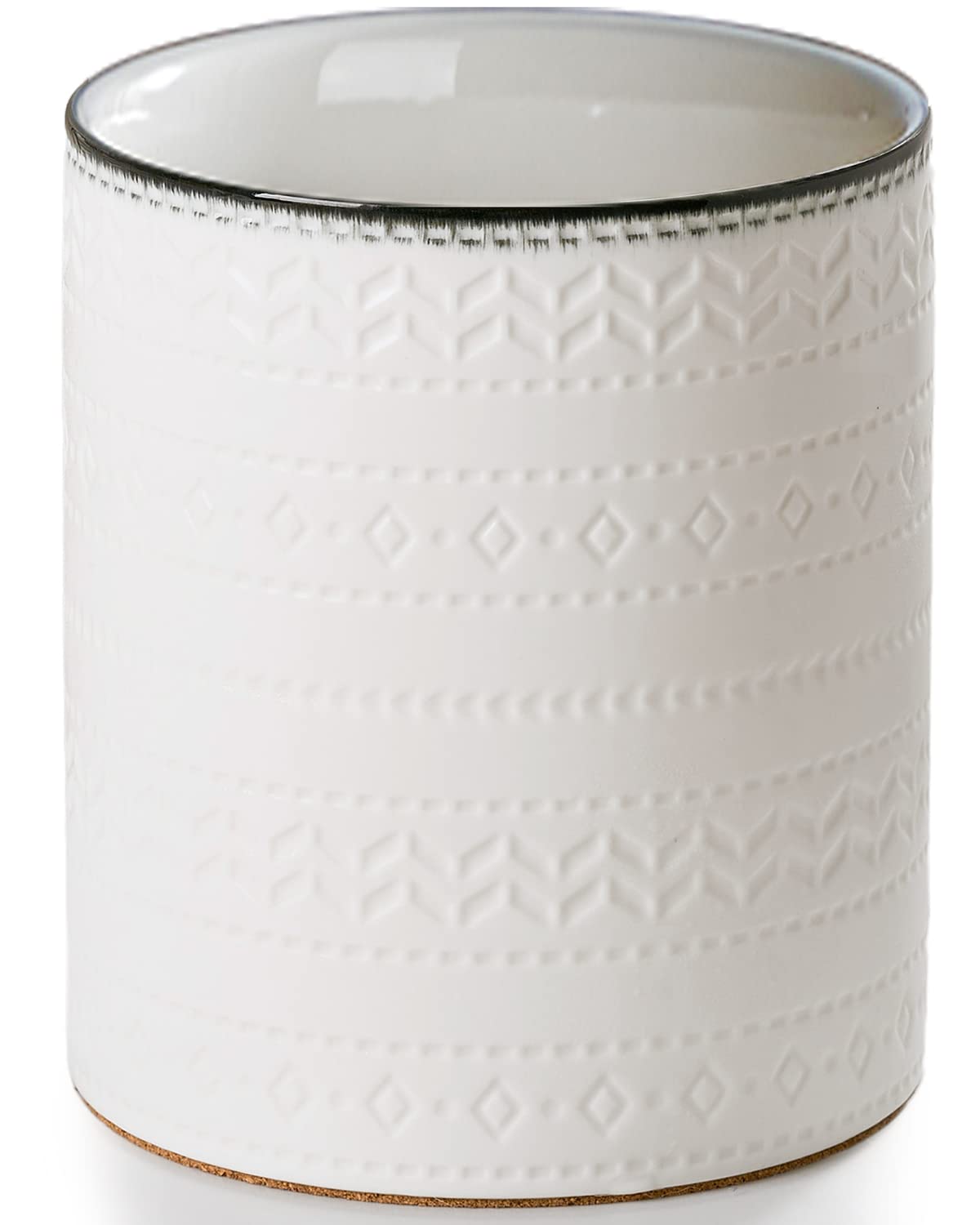 getstar Large Rotating Utensil Holder for Kitchen Counter,7.3"+5.4" Ceramic Utensils Crocks Set for Countertop Large &amp; Small Utensil Organizer for Spatula Farmhouse Kitchen Decor