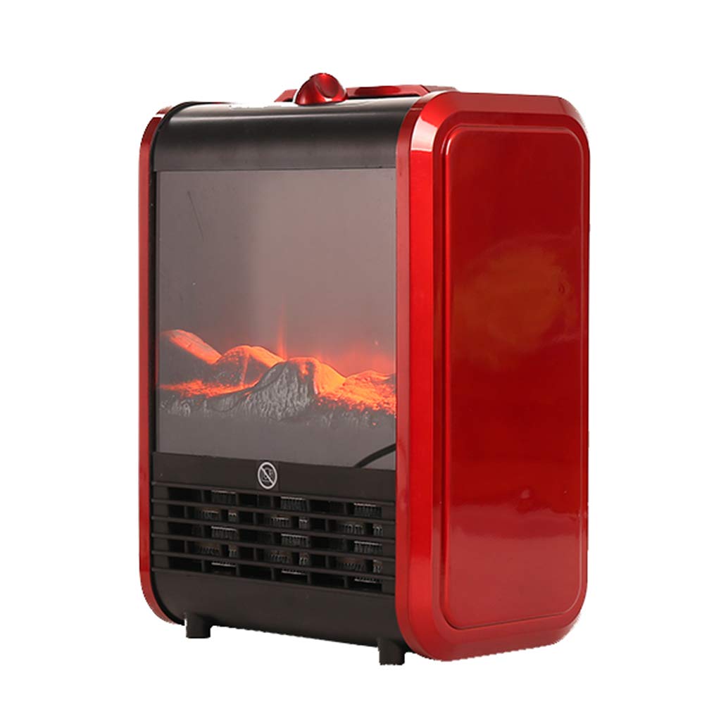 Electric Fireplace Heater, Indoor Space Heater Freestanding Fireplace Stove with Realistic Flame Effect - Overheating Safety Protection - 12 Inch 1500W Red