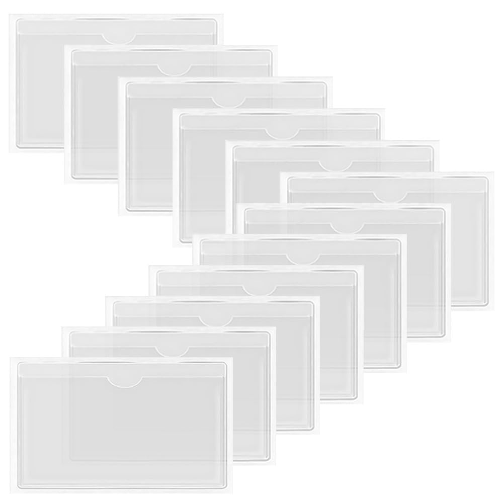 XINGSUI 12 Pcs Self-Adhesive Index Card Pockets, for School,Office and Home