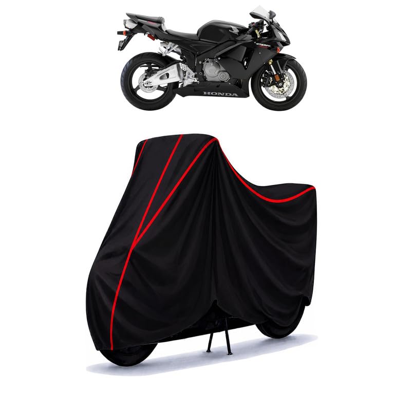 Image of CBR 600 RR Water Resistant Bike Cover for All Motorcycles & Rain | Heavy Duty Taffeta Fabric | UV Protection, Dustproof, Scratchproof | All Weather Two Wheeler Body Cover with Elastic Bottom