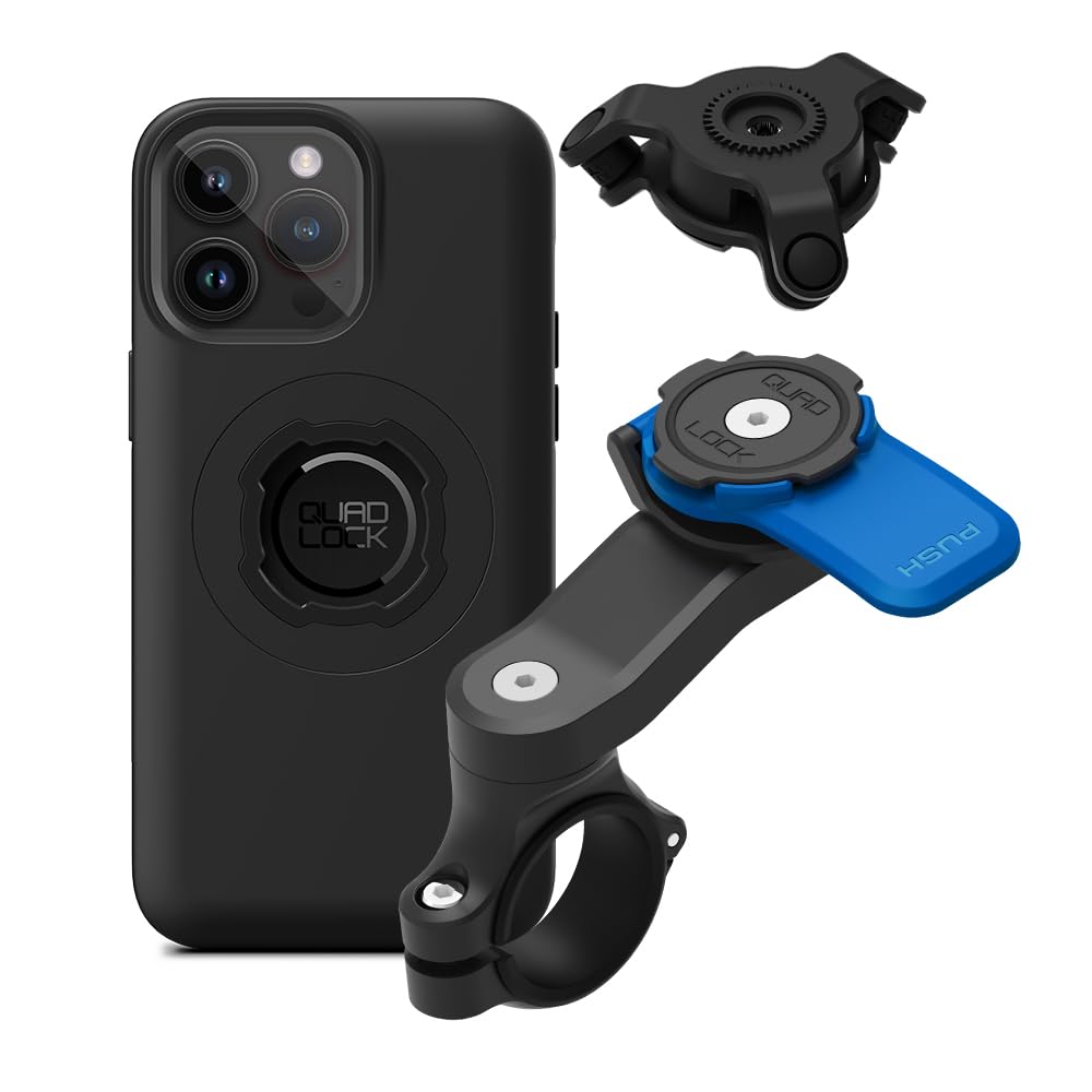 Quad Lock Motorcycle Handlebar Phone Mount Kit with Vibration Dampener and iPhone 13 MAG Case — view 24
