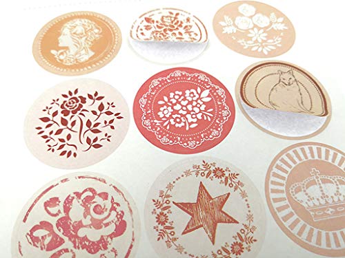 Kinteshun Retro Patterns Sealing Sticker,Self-adhensive DIY Decorative Gift Packing Wrapping Envelope Seals Baking Label Paster Decals Sticker(20 Sheets,180pcs) - Thumbnail 4