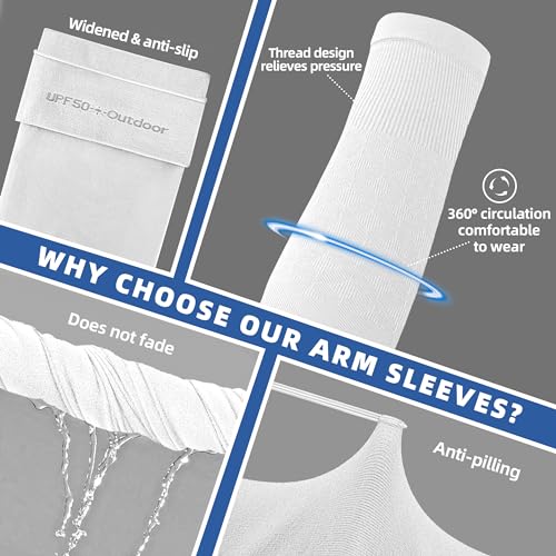 BHYTAKI Cooling Compression Arm Sleeves for Men Women,UPF50 UV Sun Protection Sleeves for Work Sport Tattoo Cover Up3