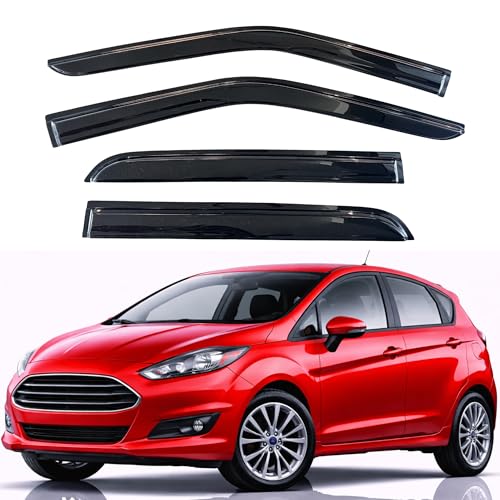 Image of KPY Rain Guards Fit for 2009-2019 Ford Fiesta Hatchback, Out-Channel Window Visors Vent Wind Deflectors 4PC, Car Accessories for 09-19 Fiesta Hatchback (Excludes Sedan)