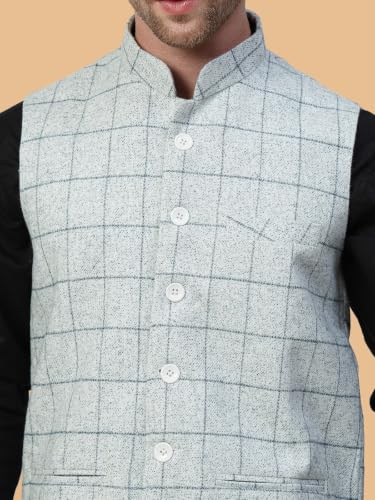 Image of Vastraa Fusion Men's Pure Wool Export-Quality Indian Traditional Nehru Jacket /Woolen Jacket For Men