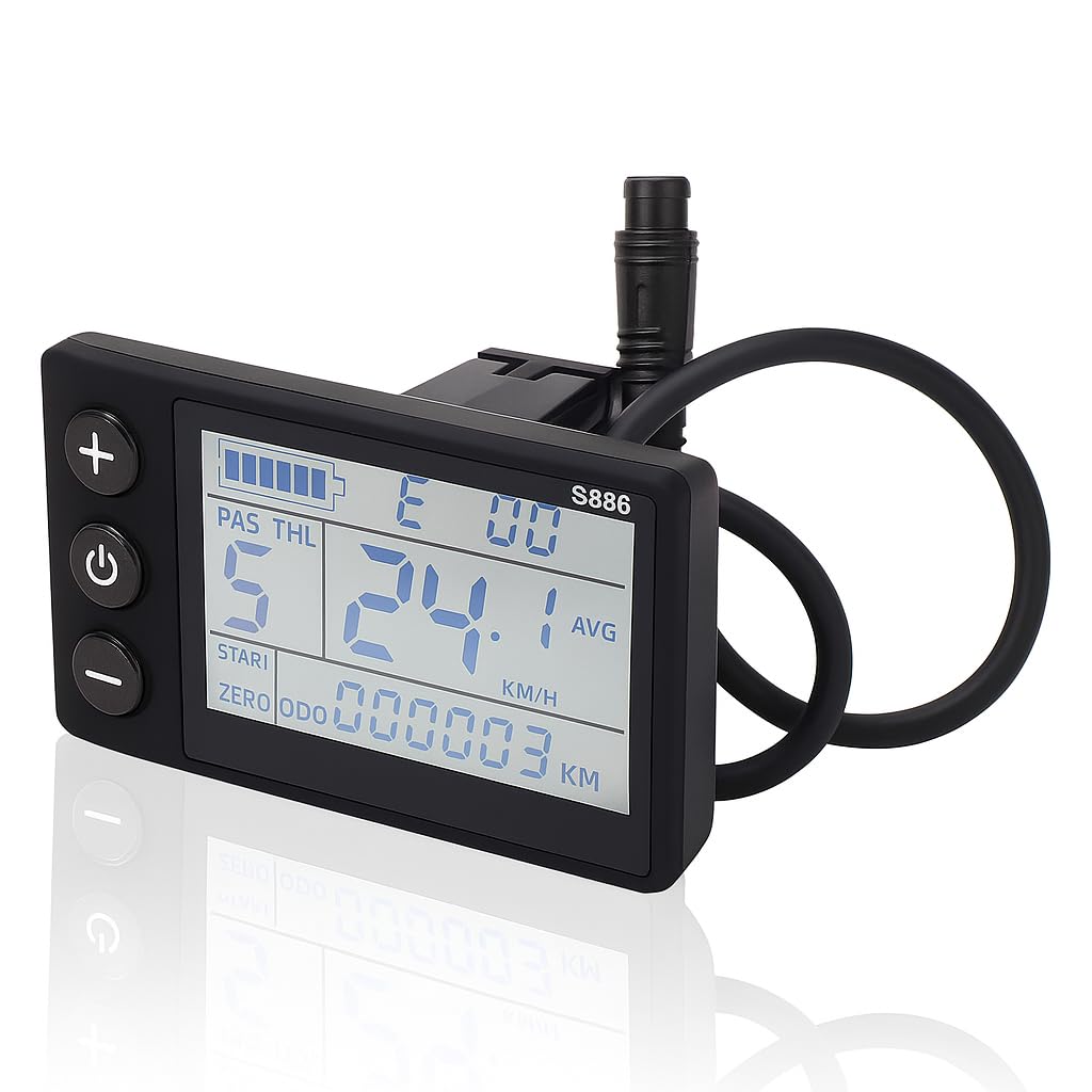 Écran LCD pour Scooter électrique, Ordinateurs de Vélo 24 V 36 V 48 V 60 V Panneau de Commande D'affichage LCD avec Prise 6 Broches Connecteur étanche Panneau LCD de Vélo