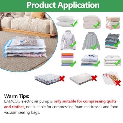 Image of Electric Pump for Vacuum Storage Bags, Travel Vacuum Pump for Various Vacuum Seal Bags Portable Vacpack Air Pump for Compression Clothing Blanket Luggage Green (Storage Bag Not Included)