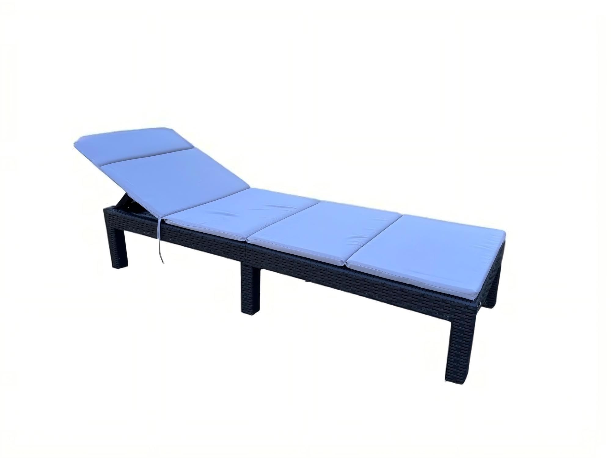 Bain de Soleil Jardin Exterieur,Bain de Soleil Pliant avec Coussin,Transat Jardin Exterieur Chaise Longue Pliable Plastique, Gris (Bain de Soleil avec Coussin)