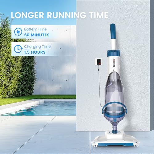 Image of Enhulk PC15 Pool Vacuum, Upgraded 13.4 inch Wide Head & Telescopic Pole
