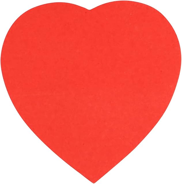 Amazon Brand - Eono Cute Die-Cut Heart Shaped Sticky Notes,100 Sheets Per Pack, Pack of 1, Red