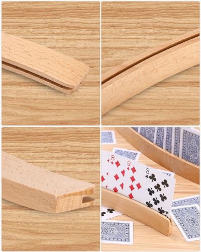 Kartenhalter Kinder, 2 Stück Spielkartenhalter Karten Halter, Kartenhalter Holz,Spielkarten Halter Kartenhalter Kinder Freisprech Kartenständer Kinder Spielkartenhalter Holz für Senioren