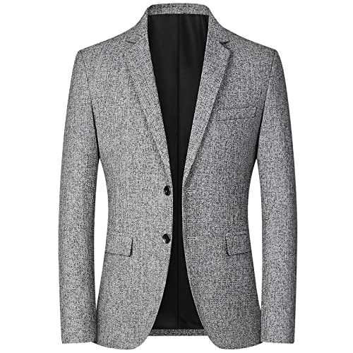 wsxcfyjh Sakkos Anzüge Blazer Dünner Blazer Herren Anzugjacke Solide Business Casual Herrenbekleidung Hochzeit Anzugjacken 4XL Grau Cover