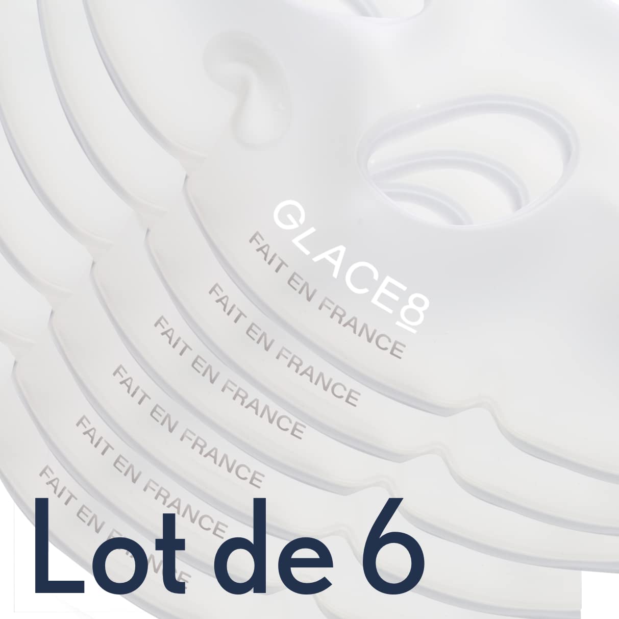 Set di 6 piatti per ostriche refrigeranti in tasca di ghiaccio, 6 x 6 ostriche + mezzo limone, innovazione francese, confezione da 6