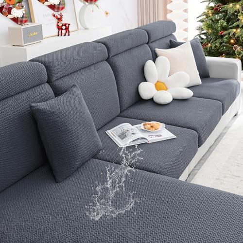 Smiry Waterproof Couch Cushion Covers for Sofa, Stretch Jacquard Seat