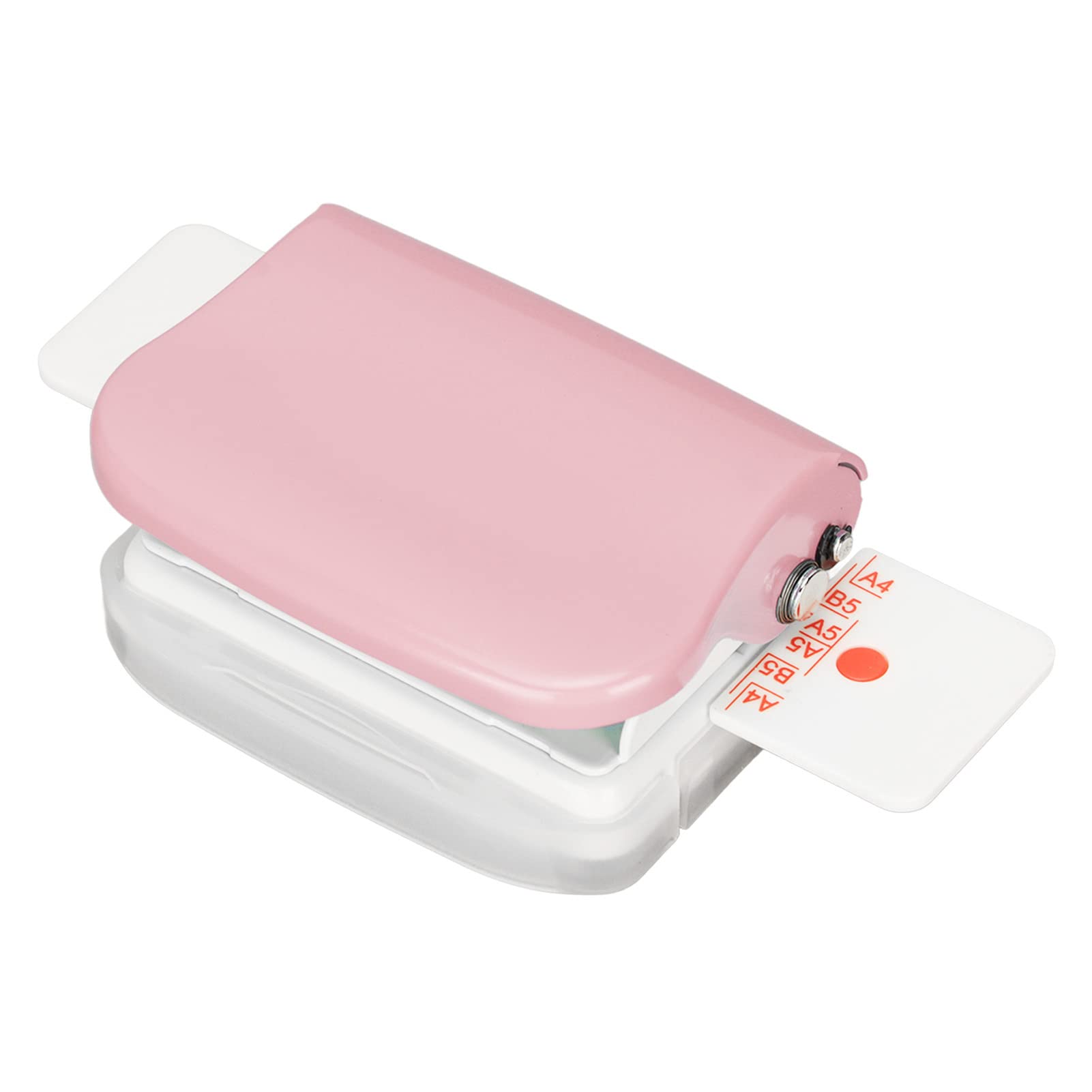 Manual Binding Machines 6mm Hole Dia 6 Holes Cinch Book Binding Machine With A Ruler Multipurpose Coil Binding Machine For For A4 B5 A5 (Pink)
