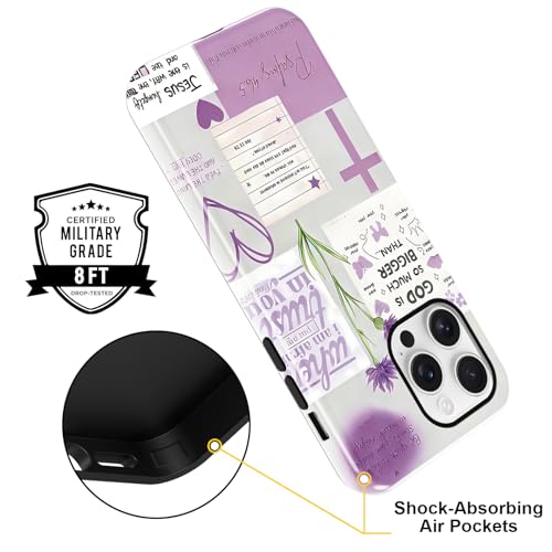 Coque chrétienne violette avec verset biblique inspirant pour iPhone 16 Pro Max - 5