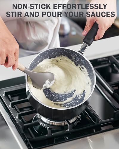 Pequeñas ollas para cocinar con revestimiento antiadherente de granito y tapa 5