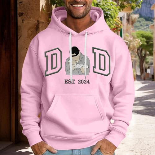 Sudaderas hombres con capucha y bolsillos para entretiempo color rosa talla S 2