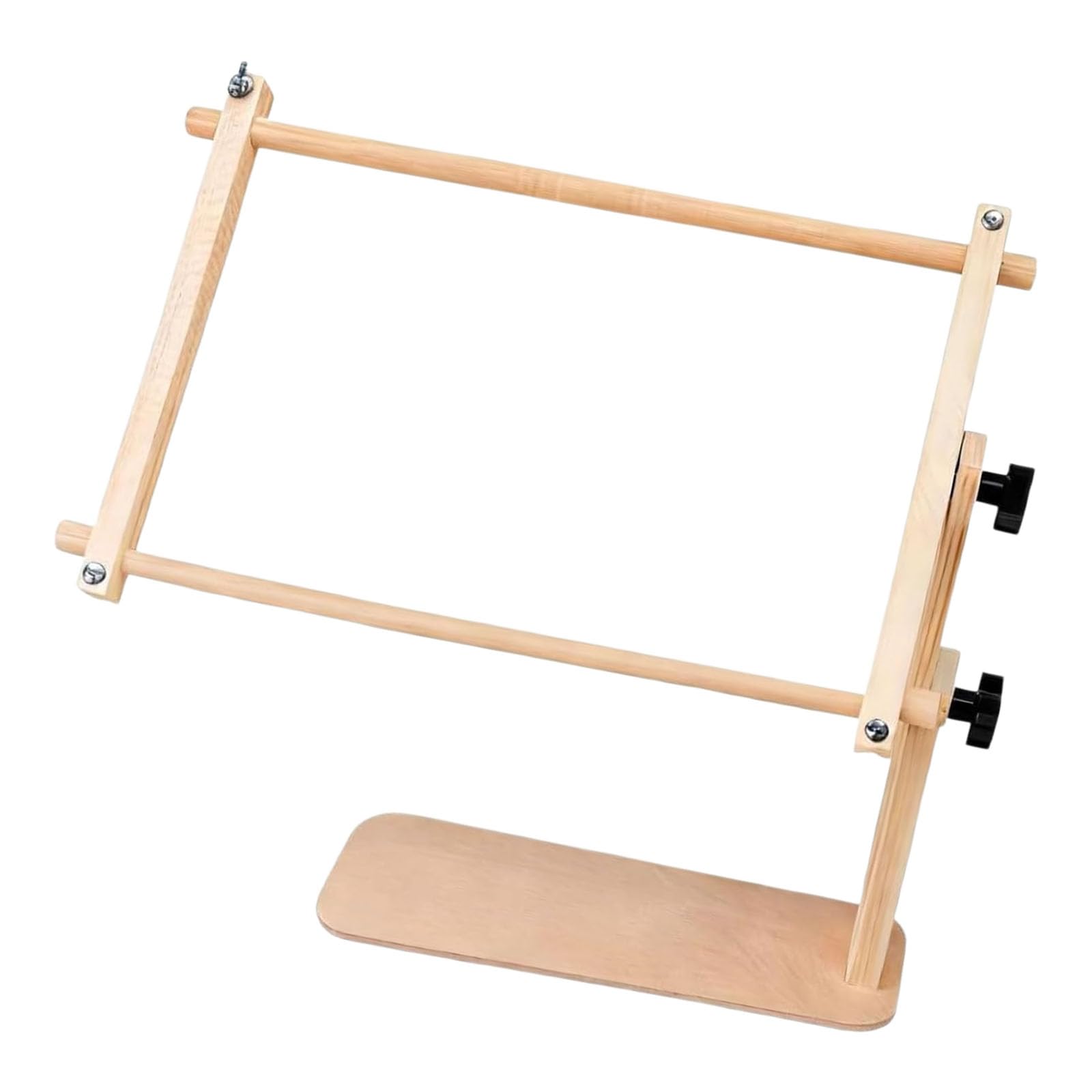 PANGBOER Home Needlework Table Stand Adjustable Embroidery Frame Holder with Wooden Structure, Fabric Rollers, and Sewing Comfort Daily Needlework Stand Tabletop Sewing Wooden Embroidery Frame