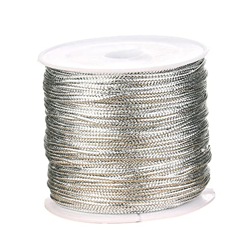 2Roll Creative Wrapping Rope Elastic Twine Silver Decorative Cord for DIY Crafts Home and Store Decoration for Packaging and Creative Projects