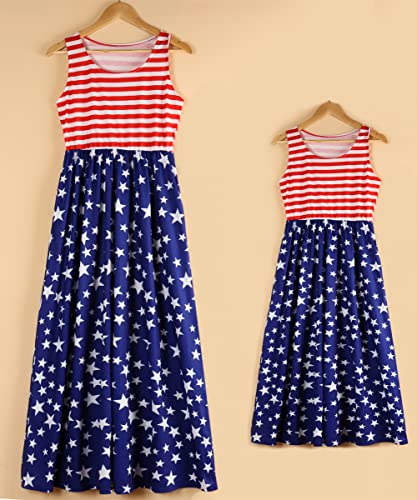 Mommy and Me Dresses Casual Floral Family Outfits Summer Matching Maxi Dress4