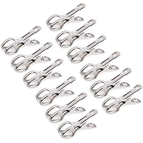 Towel Pegs,Beach Towel Clips Windproof Large Pegs Stainless Steel Clothes Hanging Peg for Sunbed Towel Or Heavy Laundry 12pack 8.5cm Cover