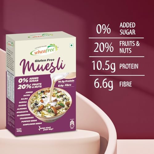 Image of Wheafree Gluten Free Muesli (400g) | Goodness of 5 Grains, Seeds, Nuts and Berries | No Trans Fat | No Added Sugar | No Preservatives