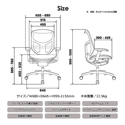 エルゴヒューマン エルゴヒューマン2 エンジョイ ロータイプ EJ2-LAM-BF-BK の商品画像 1