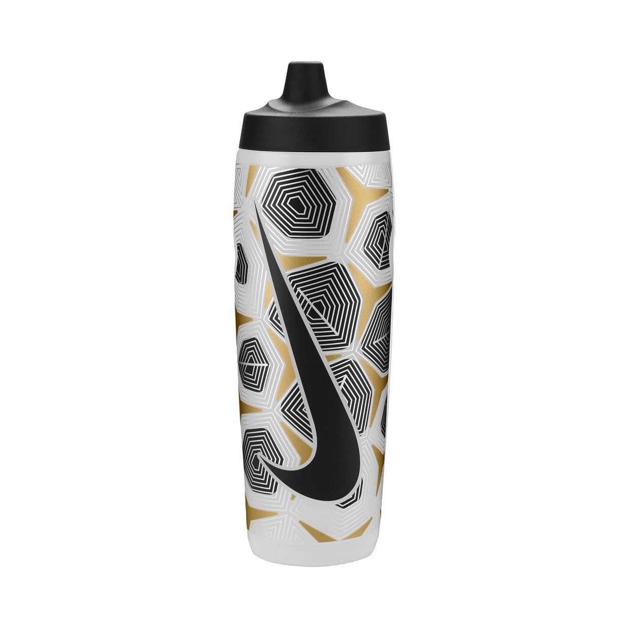 Nike Refuel Bottle 24oz 709 ml Water Bottle Sports Bottle Training Fitness Graphic, Clear/Black/Flt Gold/Flt Silver/Black-image-44