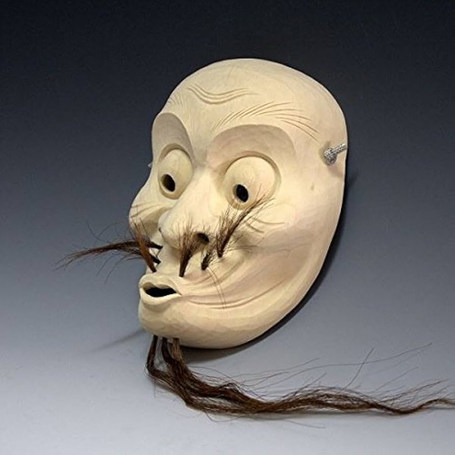 Amazon.co.jp: 楠面 ひょっとこ面 木彫り お面 壁掛け用 : おもちゃ