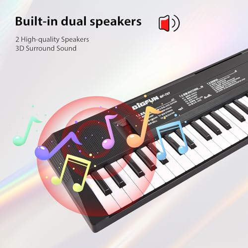 Hanzete 61 Touches Clavier Électronique Piano Double Haut-parleurs 8 Tons 5 Rythmes 5 Tambours Percussions 6 Démos Instrument de Musique avec Microphone 2 Mode Alimentation Portable Musique Piano - Les Beatles, Paul McCartney, John Lennon, RIngo Starr, George Harrison Hanzete 61 Touches Clavier Électronique Piano Double Haut-parleurs 8 Tons 5 Rythmes 5 Tambours Percussions 6 Démos Instrument de Musique avec Microphone 2 Mode Alimentation Portable Musique Piano – Image 5