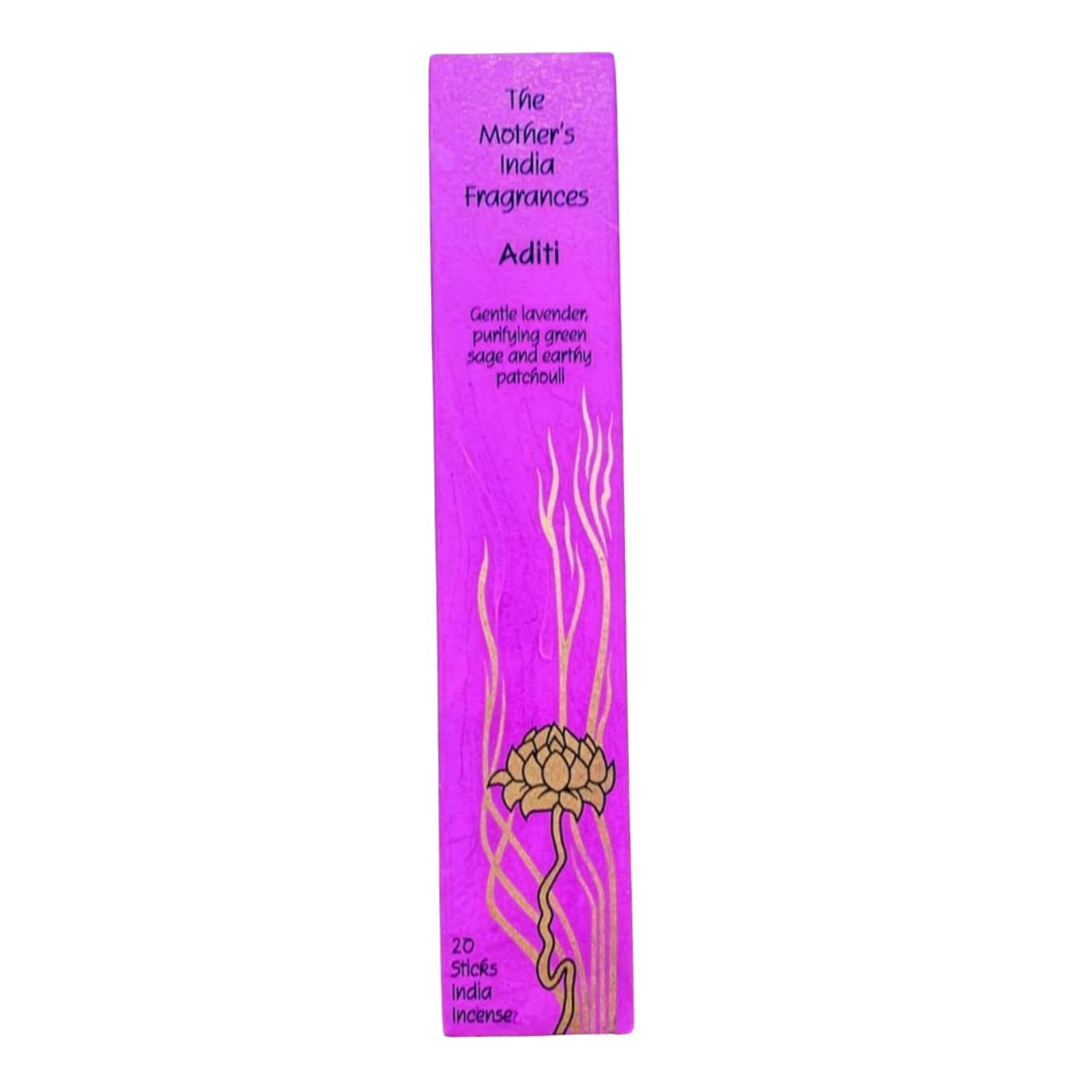 Giftlocaluk Pink Mother's India Aditi Incense - Lavender, Sage & Patchouli Blend (20 Sticks) Fair Trade