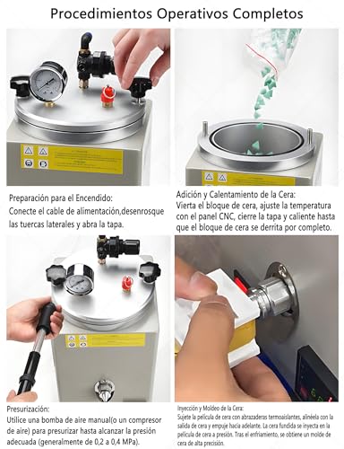 Máquina inyectora de cera para joyería con tanque de 2 litros 8