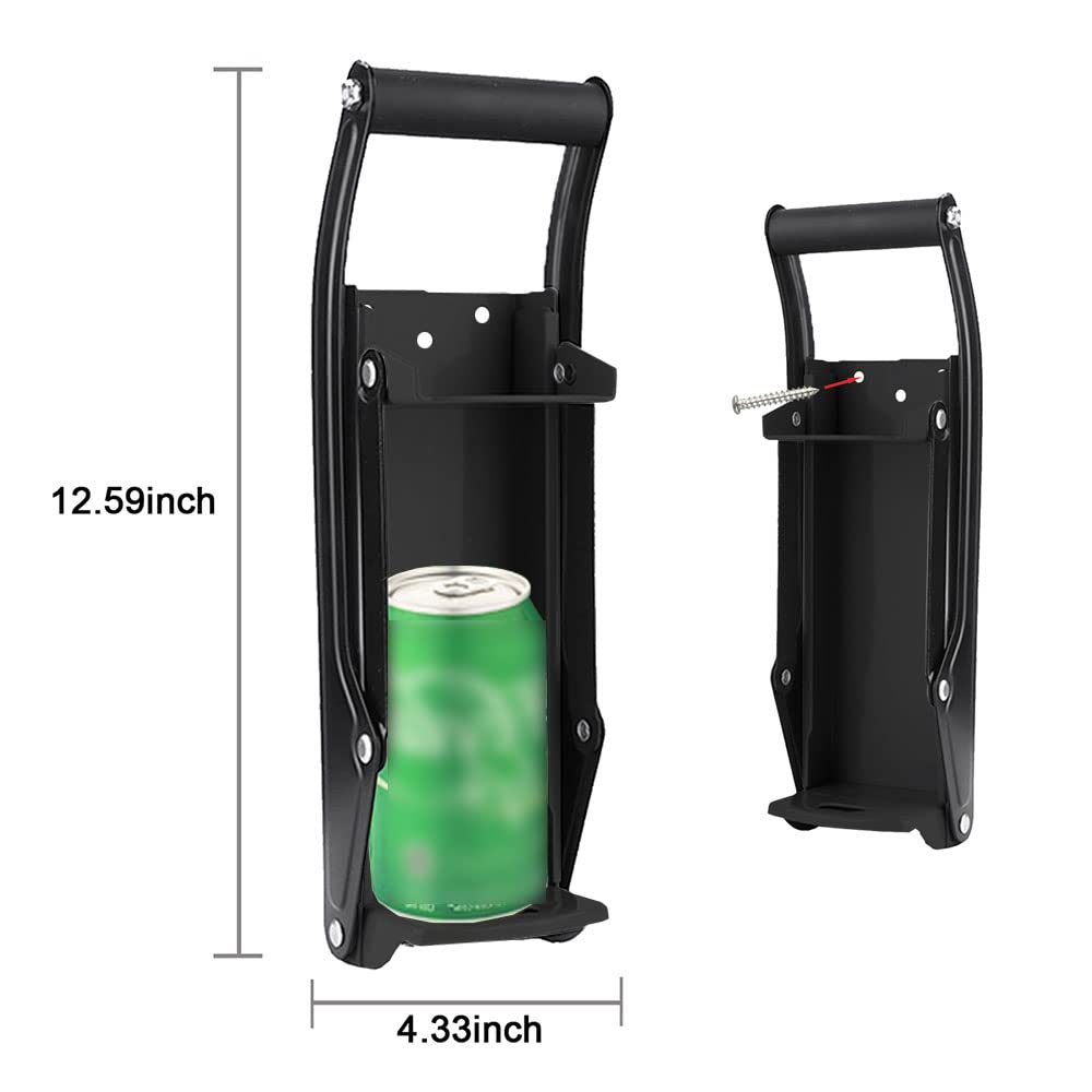 Can Crusher - Efficient 12oz & 16oz Aluminum Soda & Beer Can Recycler (Black)