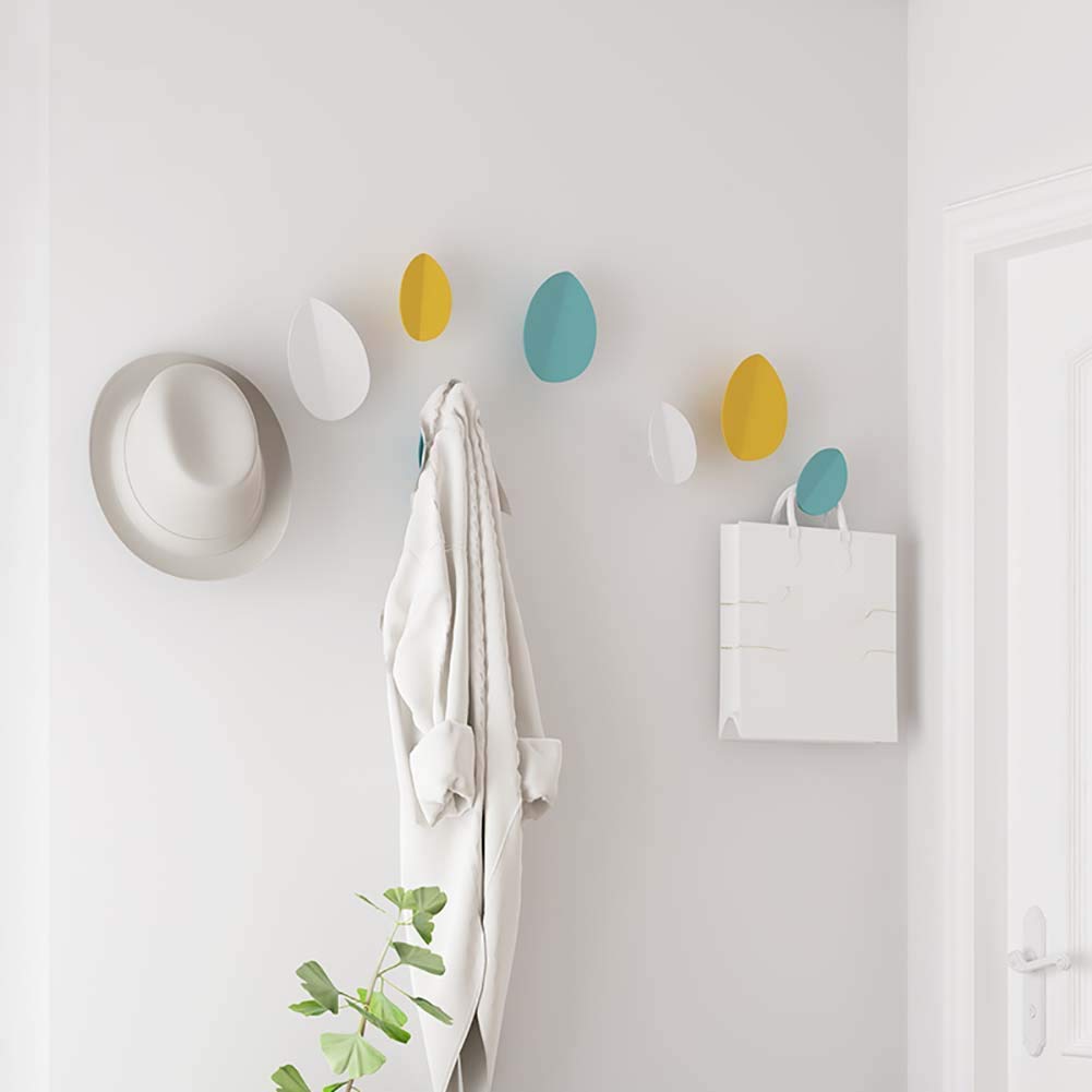 coat hook Hojas Gancho Perchero De Pared Hierro Ganchos De Hoja Cuarto De Los Niños Percha Bufanda Sombrero Poseedor por Jardín De Infancia Guardería Entrada Vestíbulo 3 Paquetes Rojo/Azul/Blanco