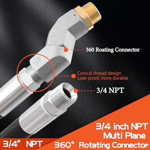 Image of 3 /4 inch Fuel Transfer Hose 20FT,Farm Pump Hose with Swivel for Gasoline,Diesel