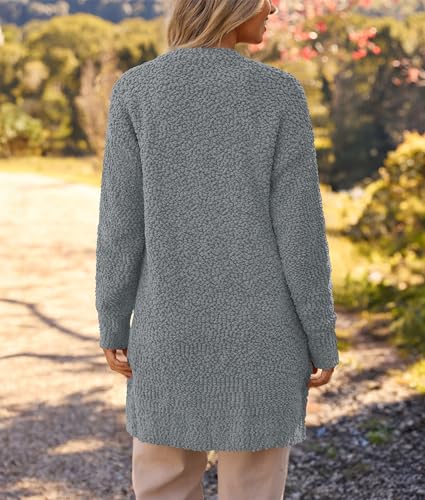 Image of MEROKEETY Women's Long Sleeve Soft Chunky Knit Sweater Open Front Cardigans Outwear Coat