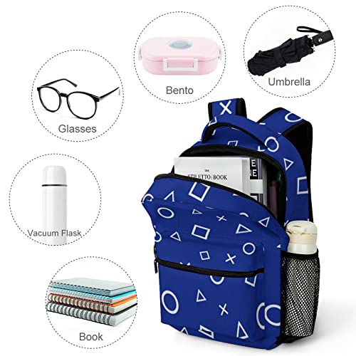 Kazynee Modern Gamepad Laptop Backpack,Abstract Art Teen Video Games Gamepad Buttons Printed School Travel Backpack One Size #TOP3